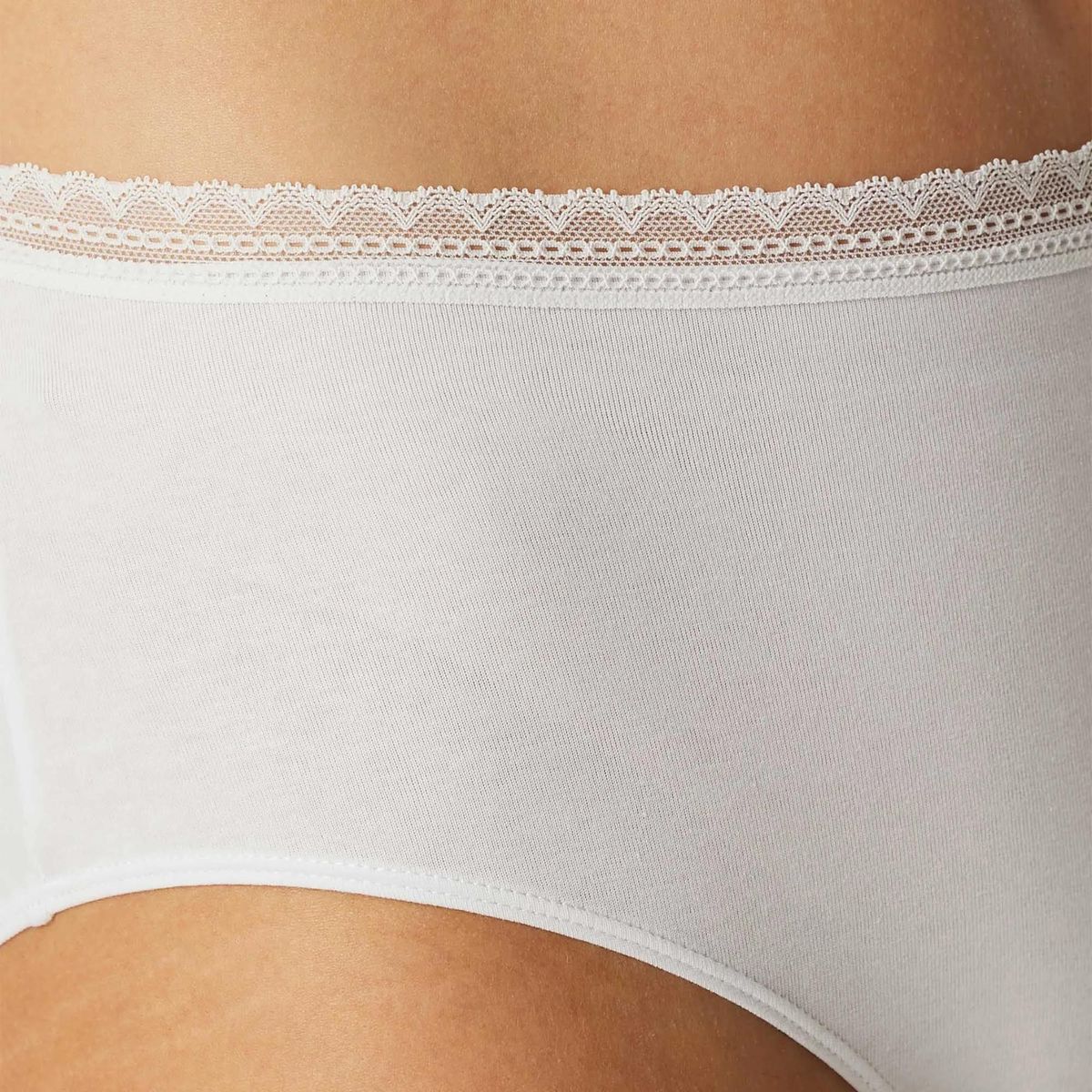 Weiße Baumwollslips für Damen, 3er-Pack