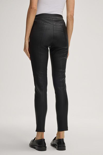 Uncommon Schwarze Lammleder-Jeggings mit Nahtdetails