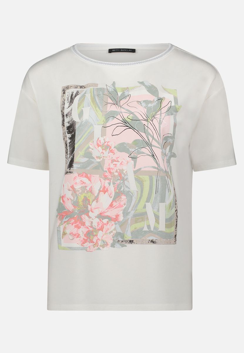 T-Shirt mit Blumenmuster und Rundhalsausschnitt