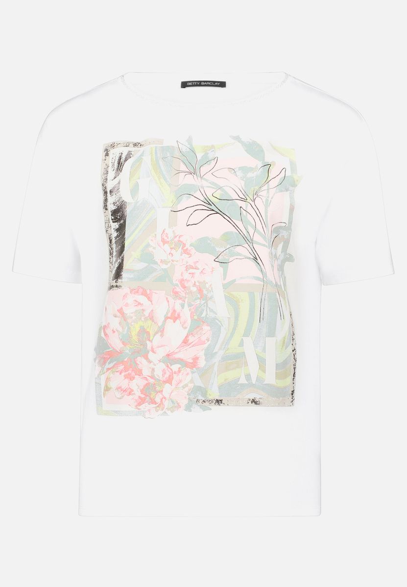 T-Shirt mit Blumenmuster und Rundhalsausschnitt