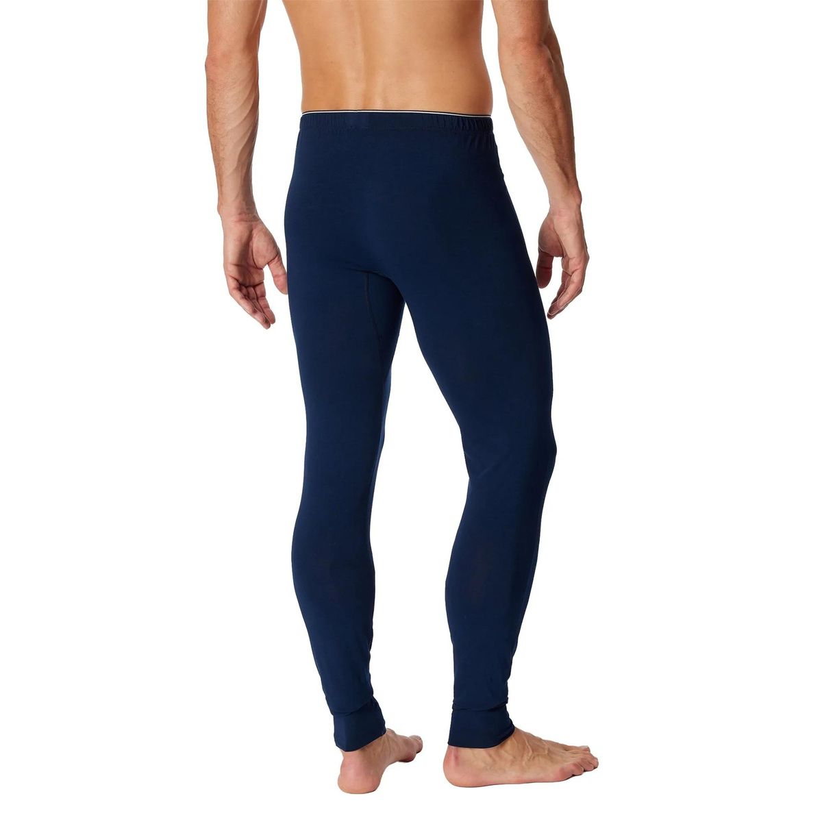 Lange Herrenunterhose aus Baumwollmischung, einfarbig