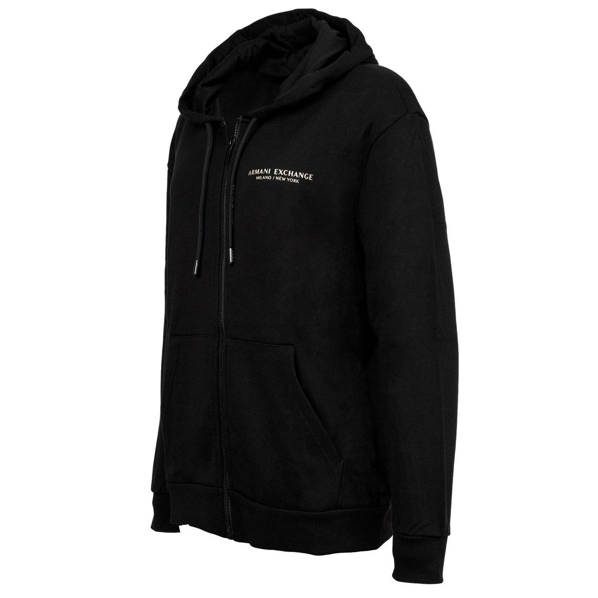 Schwarze Kapuzenjacke mit Reißverschluss