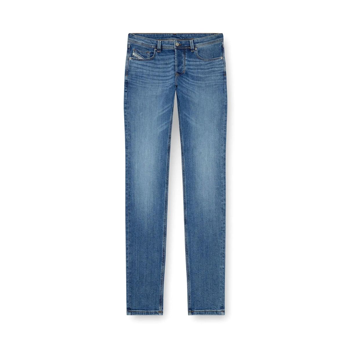 Blaue Jeans mit schmal zulaufendem Bein