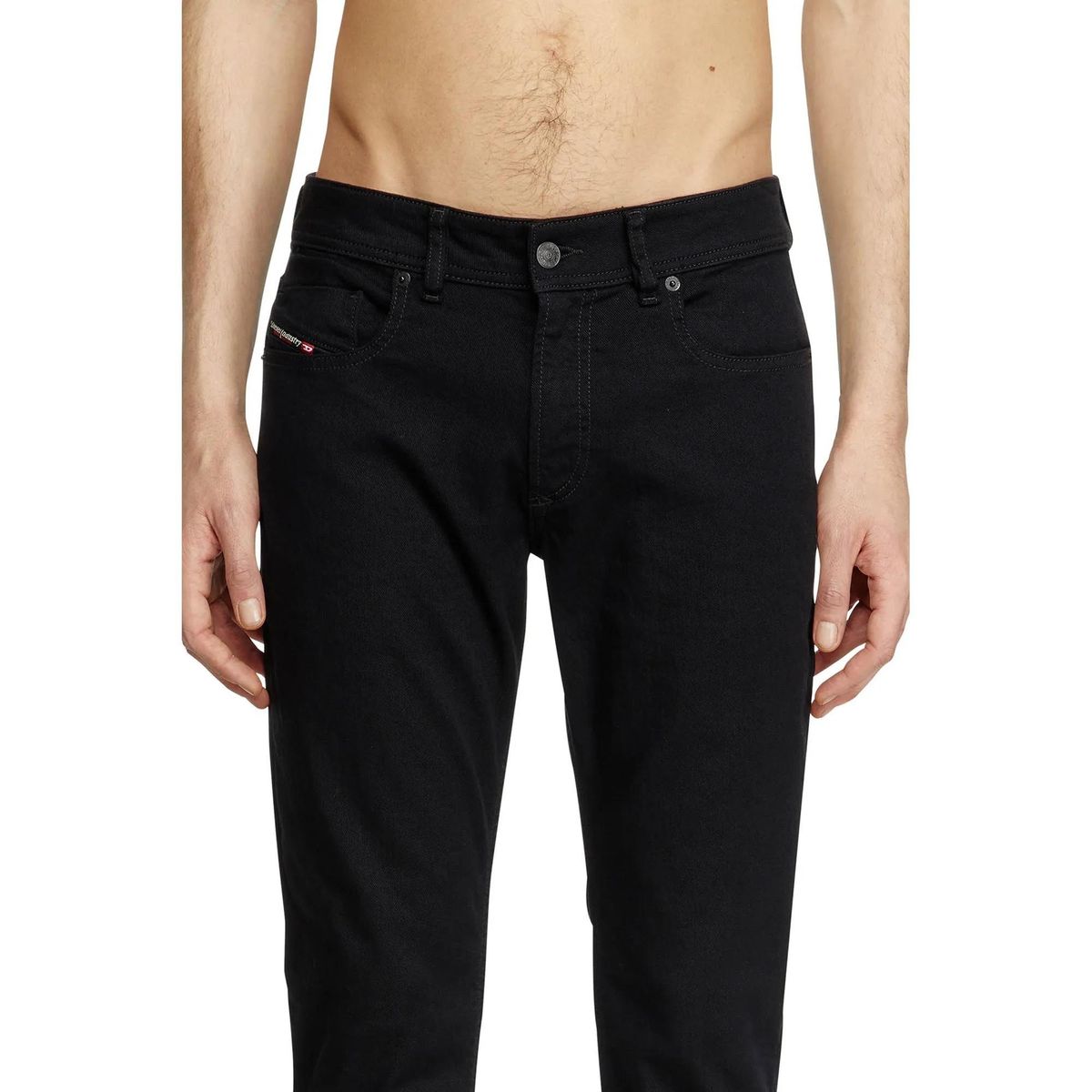 Herren Slim Fit Schwarze Jeans
