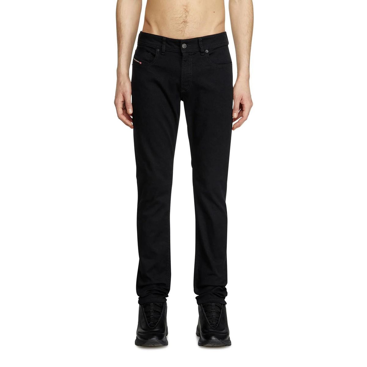 Herren Slim Fit Schwarze Jeans