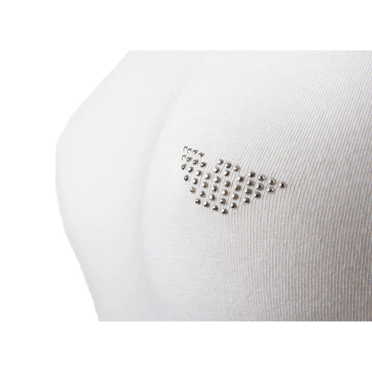 Strass Logo V-Ausschnitt T-Shirt