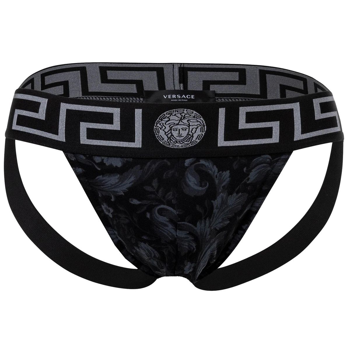 Schwarzer Versace Jockstrap mit Medusa-Logo