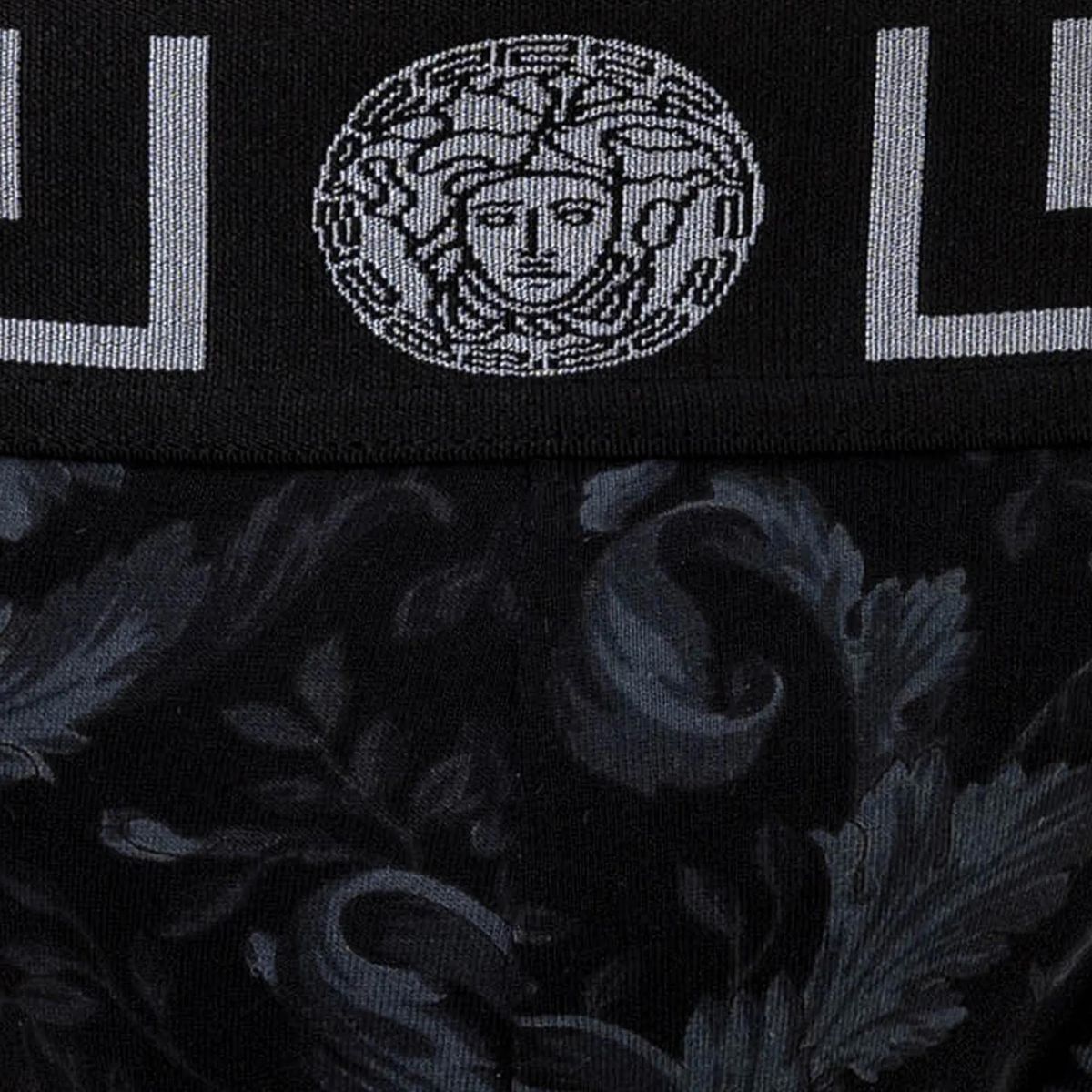 Schwarzer Versace Jockstrap mit Medusa-Logo