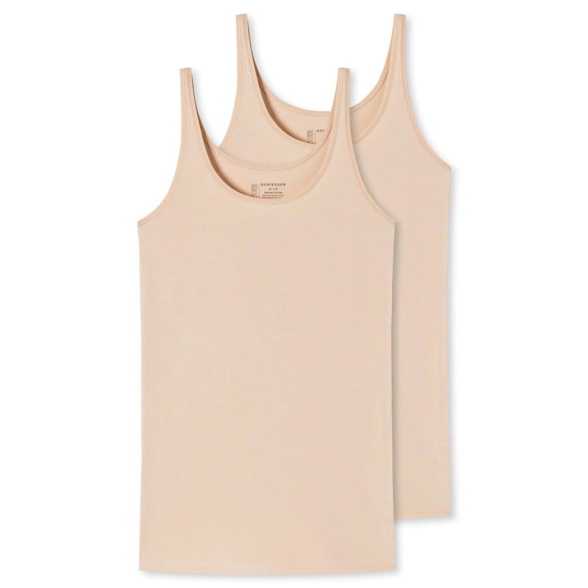 Beiges Basic Tanktop aus Baumwollmischung