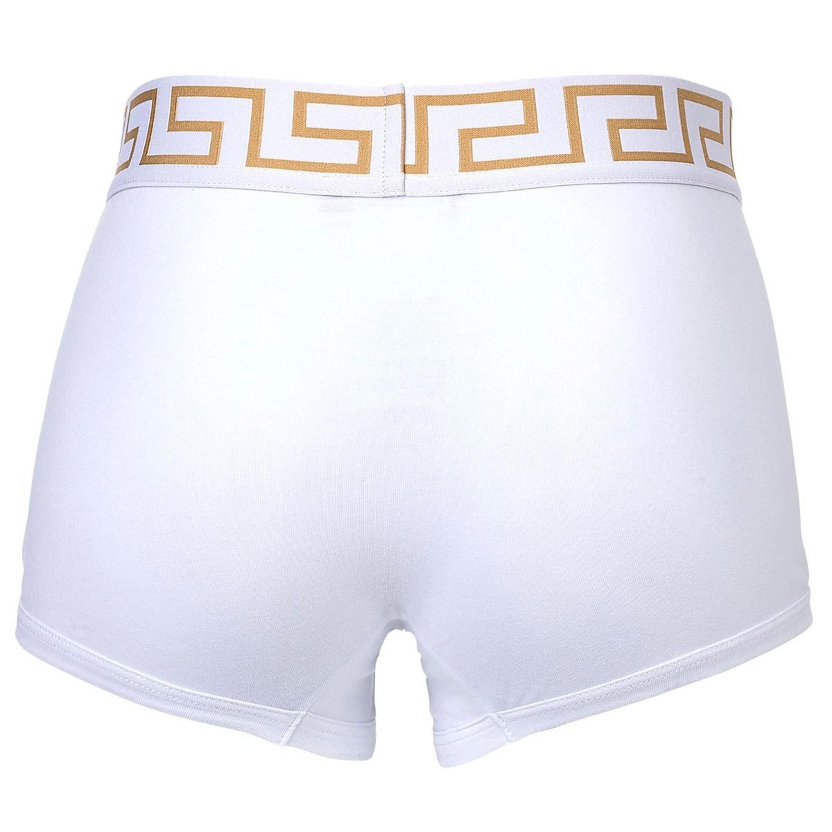 Weiße Boxershorts mit goldenem Bund