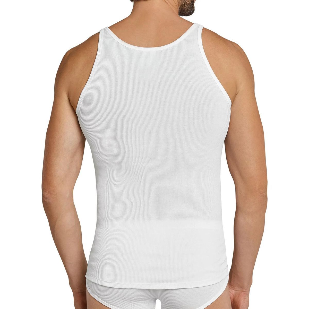 Klassisches weißes geripptes Tanktop