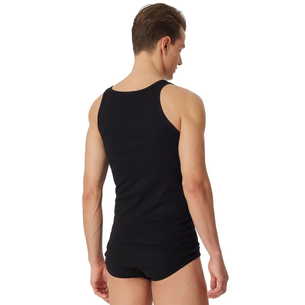 Klassisches schwarzes Baumwoll-Tanktop