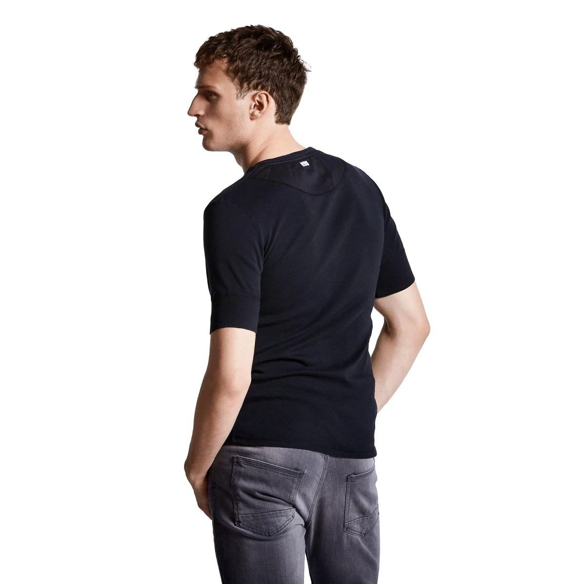 Klassisches Feinripp-Henley T-Shirt