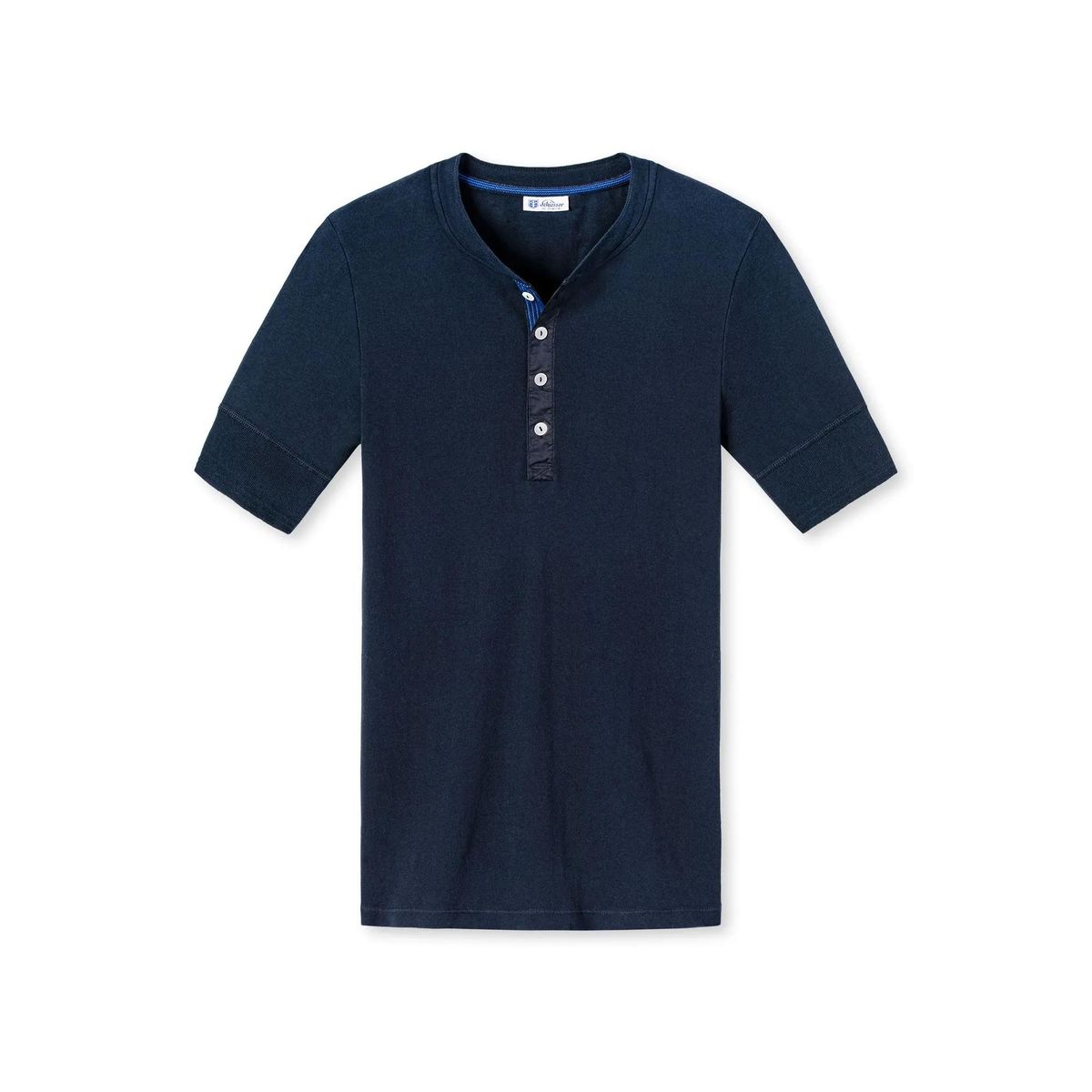 Klassisches Feinripp Henley Shirt