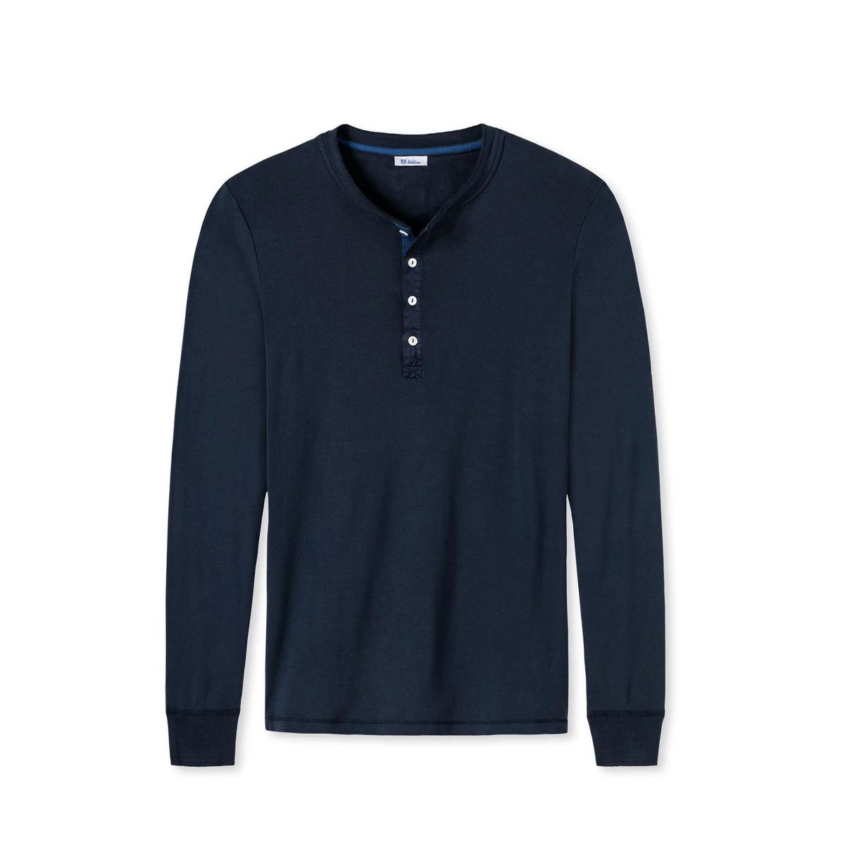Klassisches Baumwoll Henley Langarmshirt