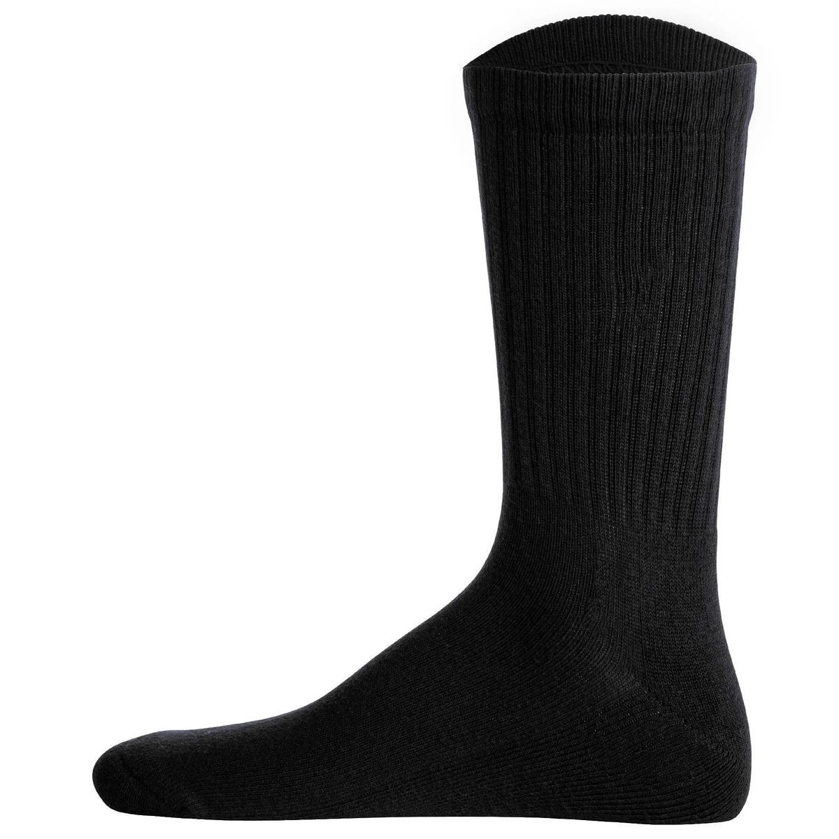 Schwarze gerippte Socken bis zur Wade, 3er-Pack