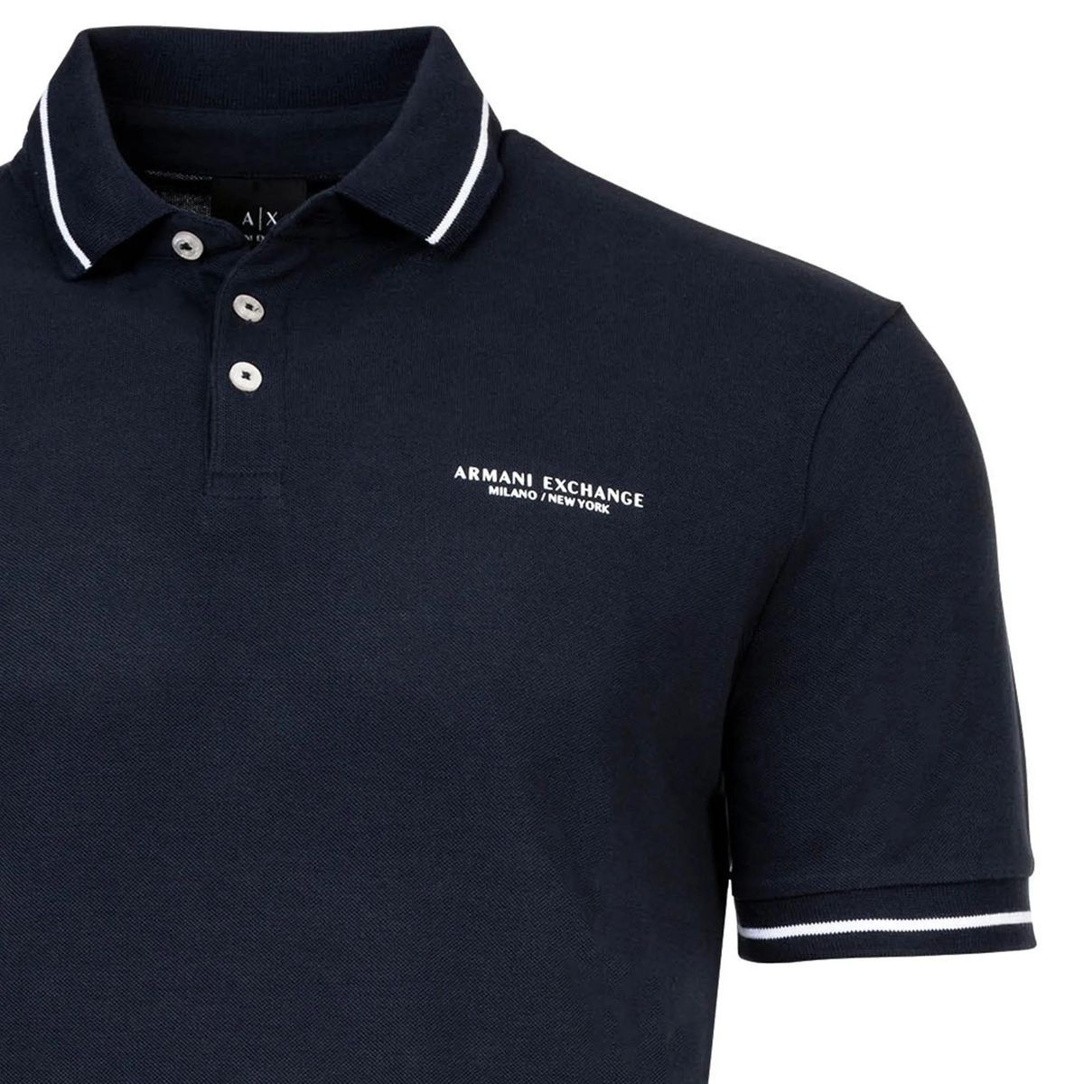 Herren Marineblaues Poloshirt mit Saum