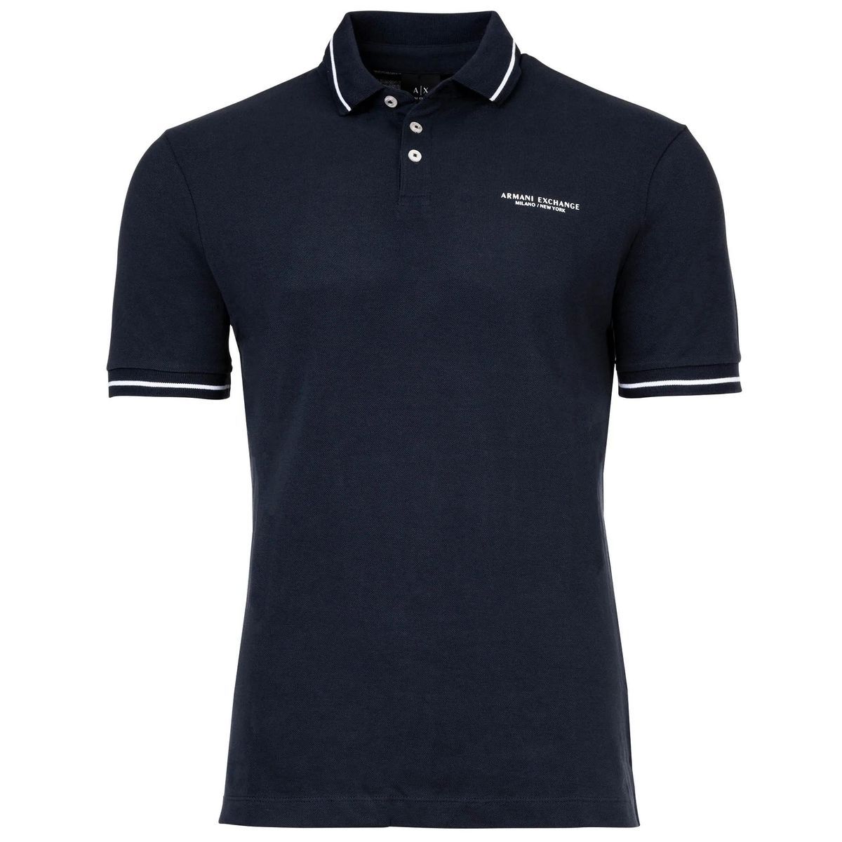 Herren Marineblaues Poloshirt mit Saum