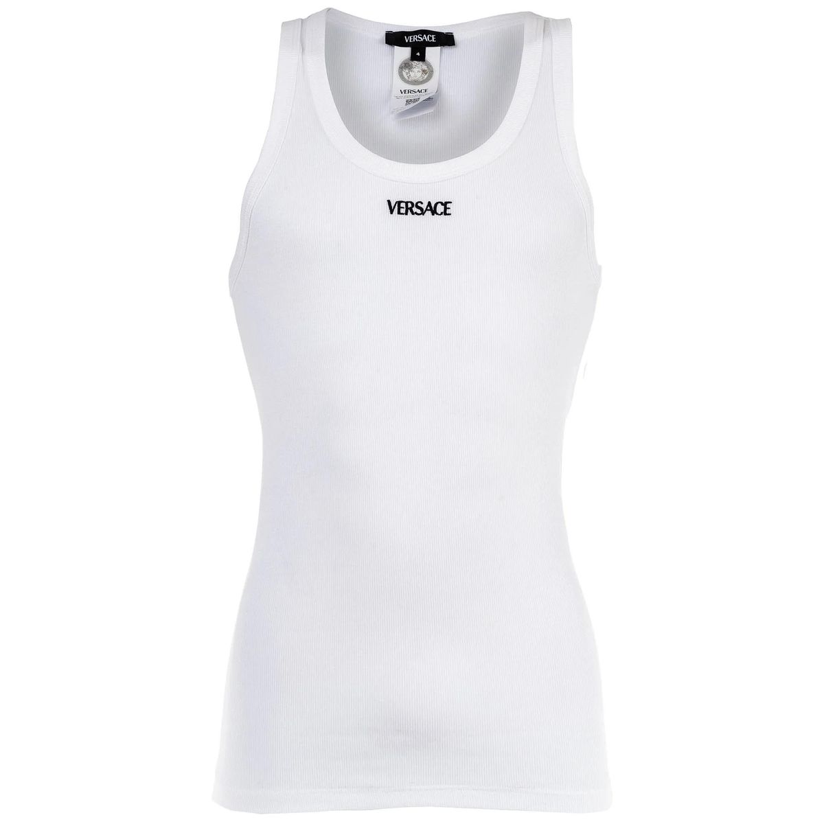 Geripptes Baumwoll-Tanktop mit Logo