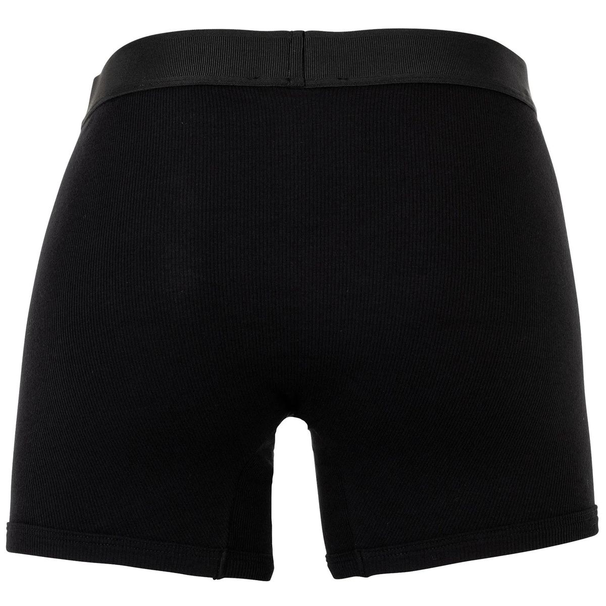Schwarze gerippte Baumwoll-Boxershorts