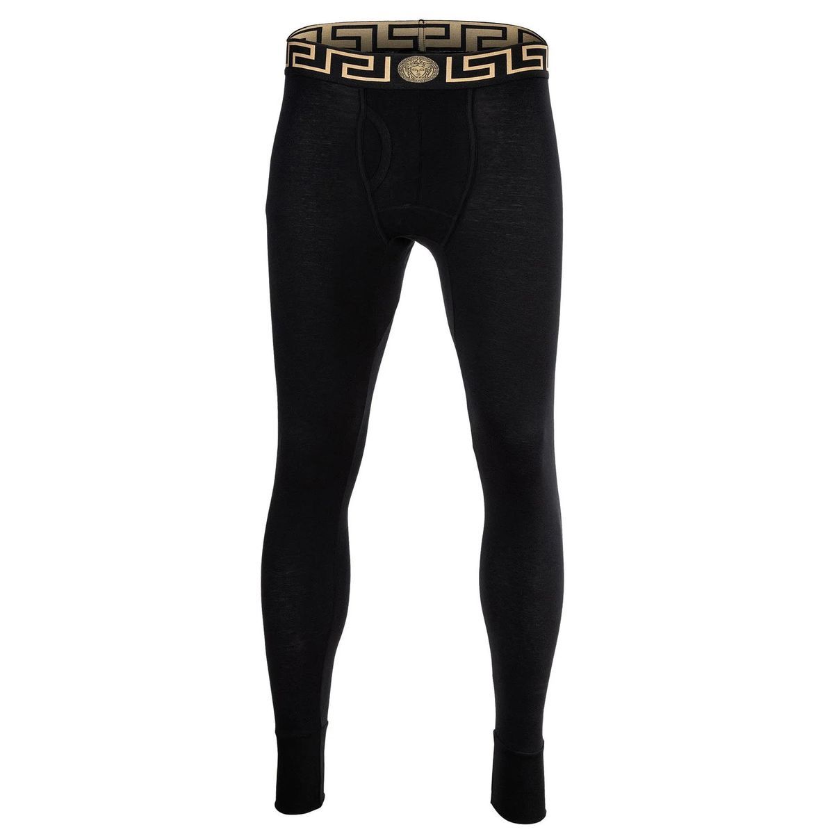Schwarze lange Herren Unterhose Leggings