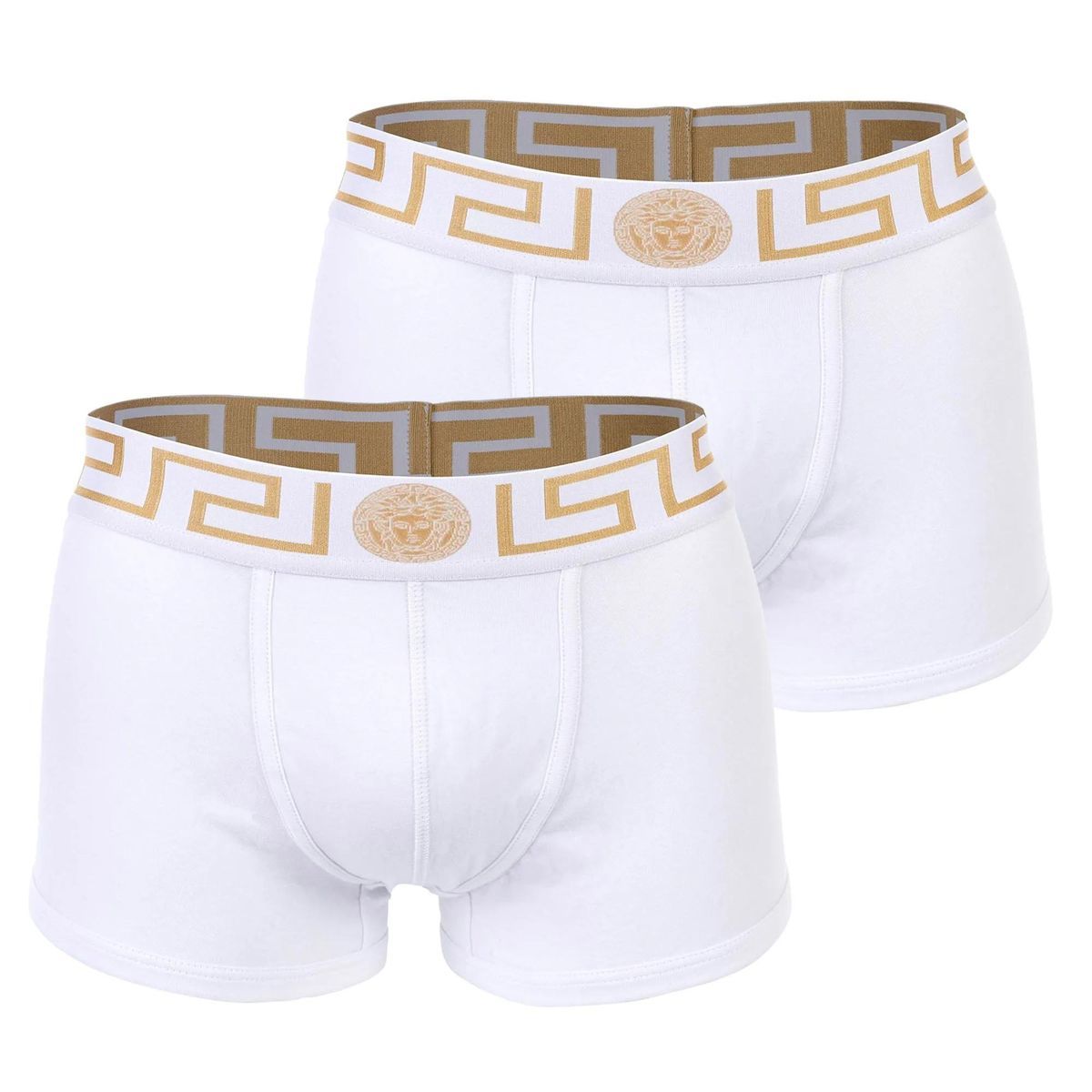 Weiße Jersey-Boxershorts mit Logo-Bund