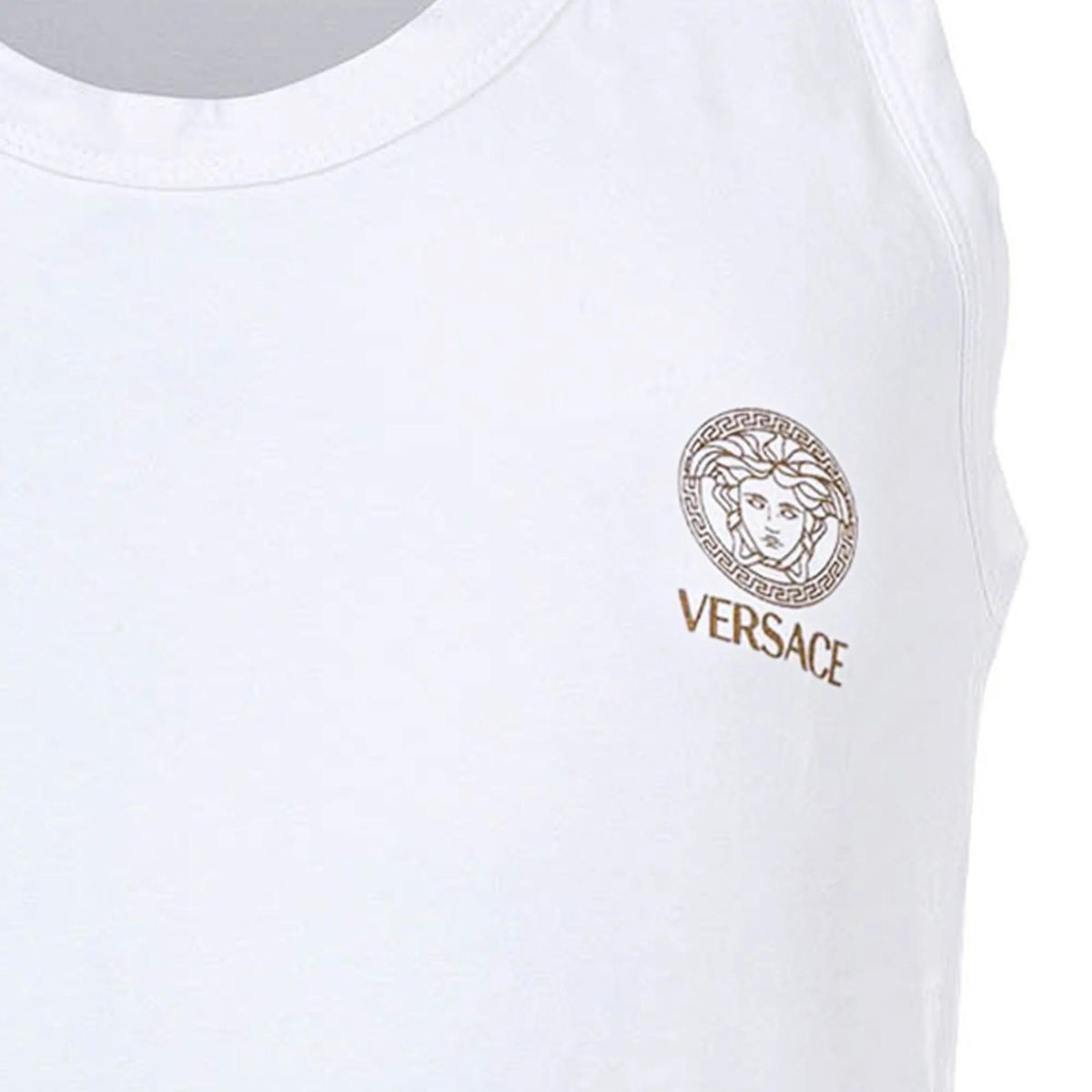 Weißes Baumwoll-Tanktop mit Logo
