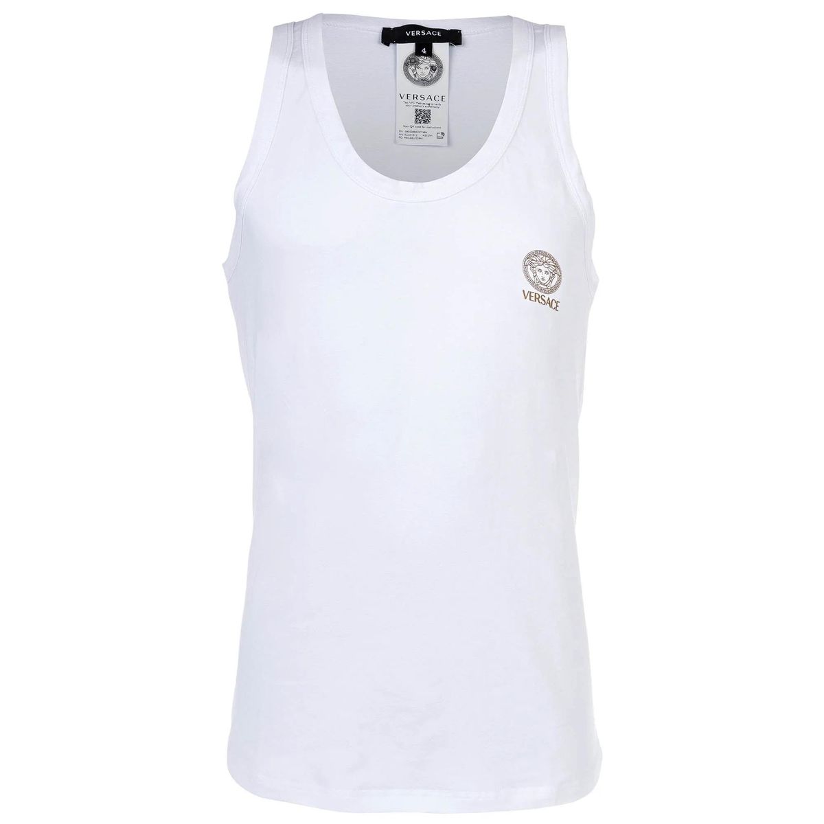Weißes Baumwoll-Tanktop mit Logo