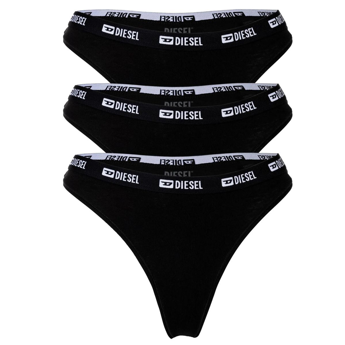 Schwarzer Baumwollmix Tanga 3er-Pack