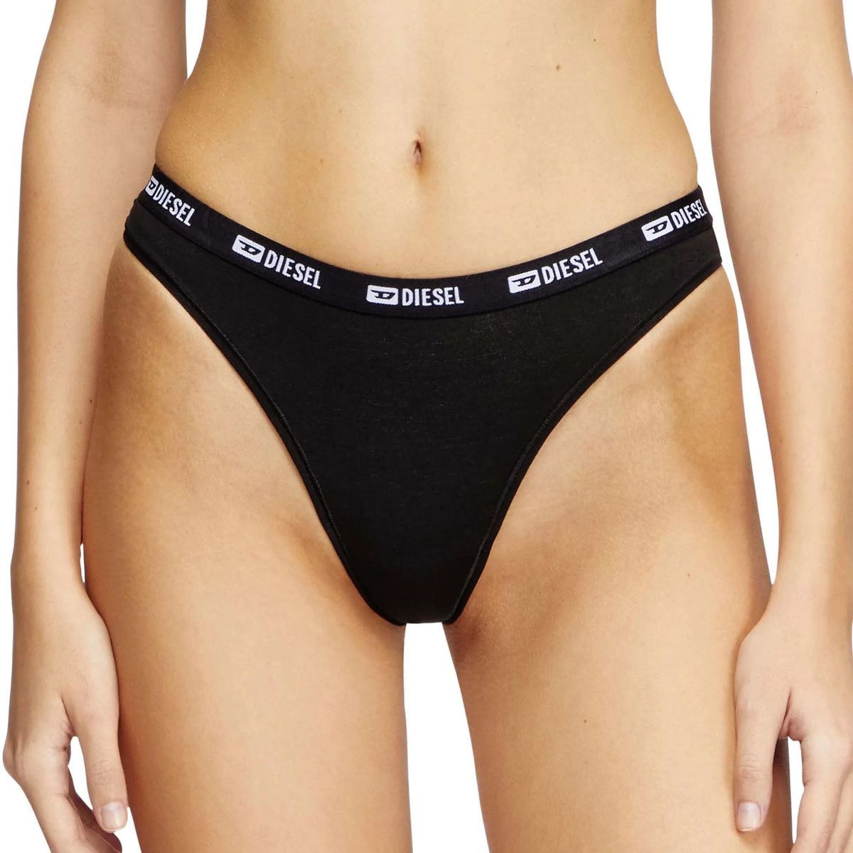 Schwarzer Baumwollmix Tanga 3er-Pack