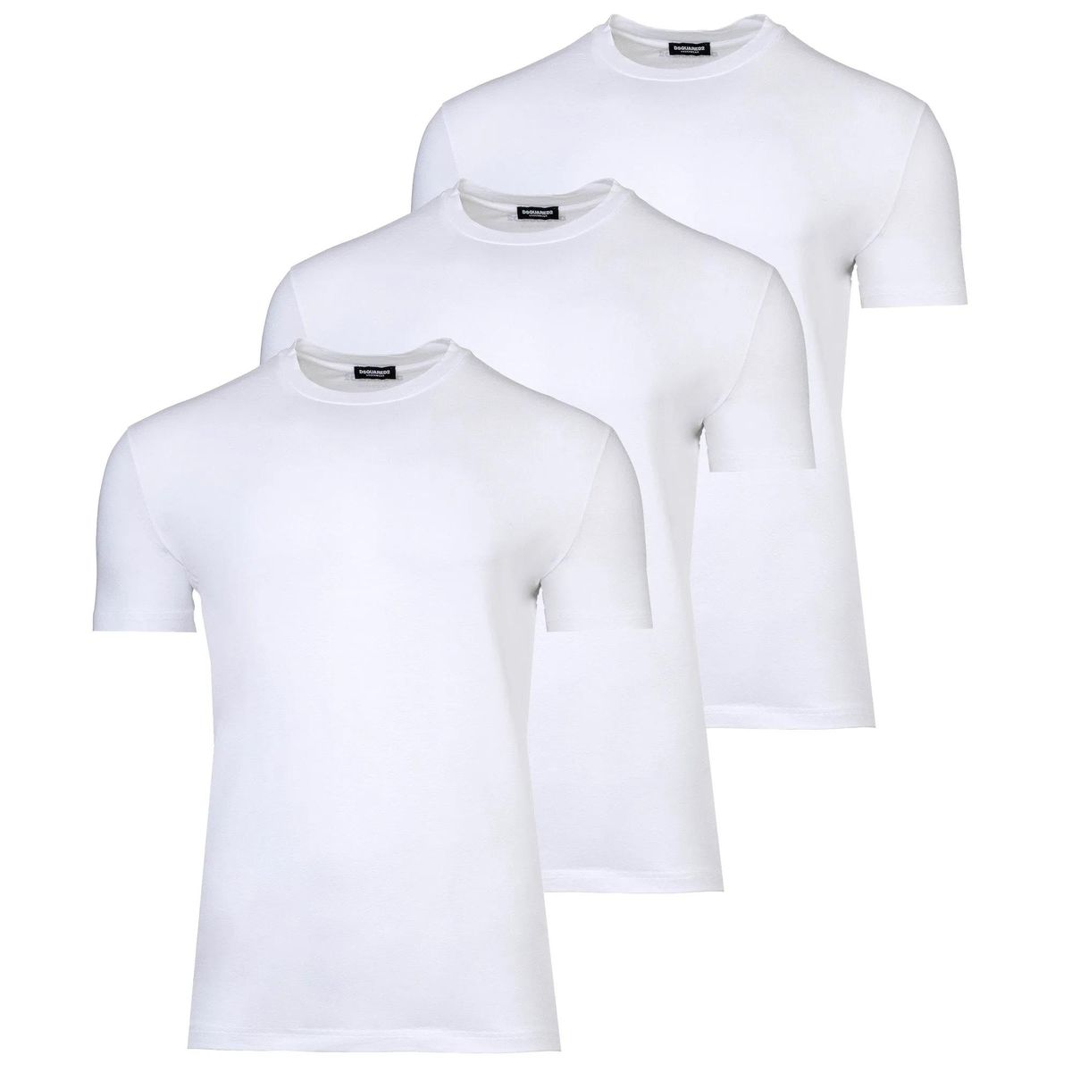 Basic Baumwoll T-Shirt Set mit Rundhalsausschnitt