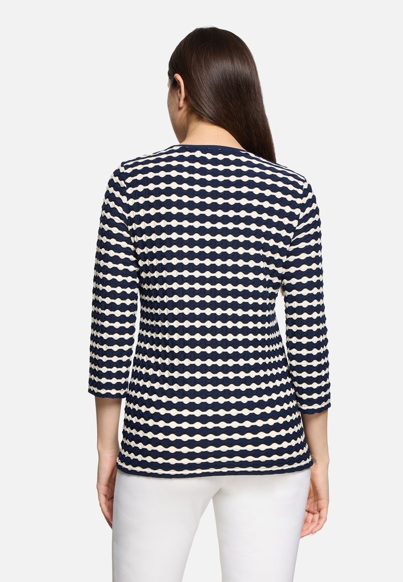 Gestreiftes Basic Shirt mit 3/4-Ärmeln