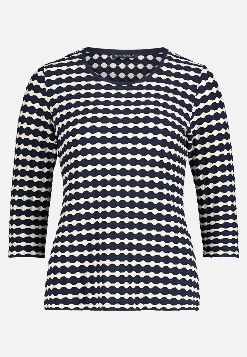 Gestreiftes Basic Shirt mit 3/4-Ärmeln