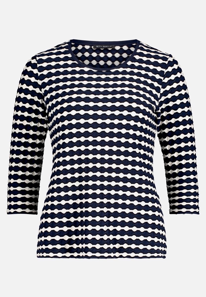 Gestreiftes Basic Shirt mit 3/4-Ärmeln