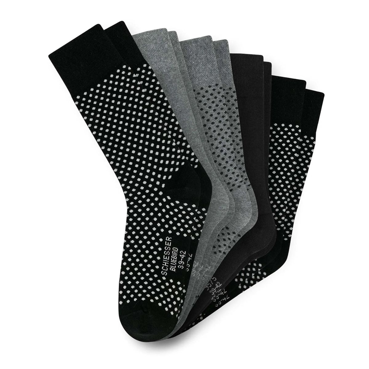 Schwarze Socken mit Punktmuster im Mehrpack
