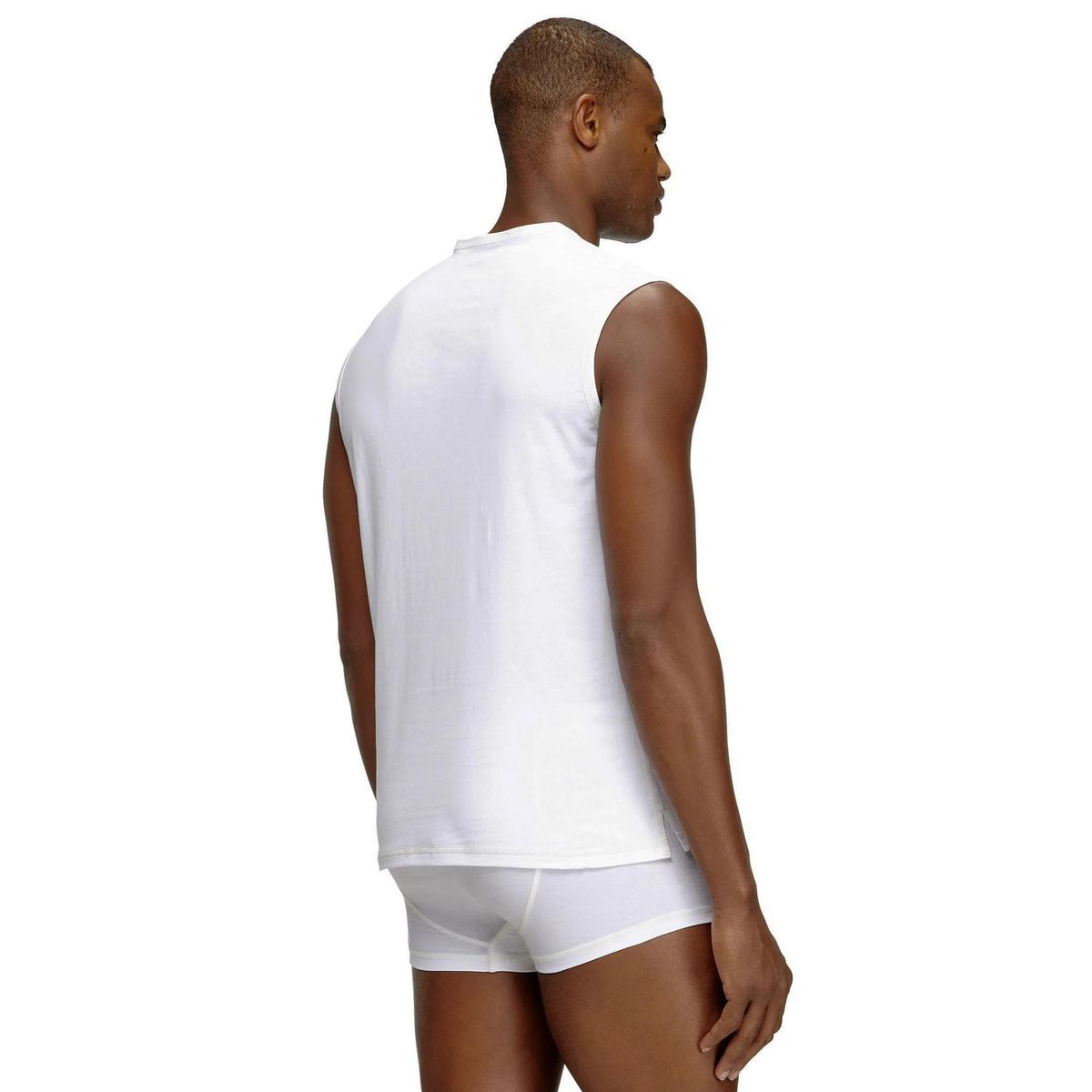 Klassisches weißes Tanktop ohne Ärmel Zweierpack