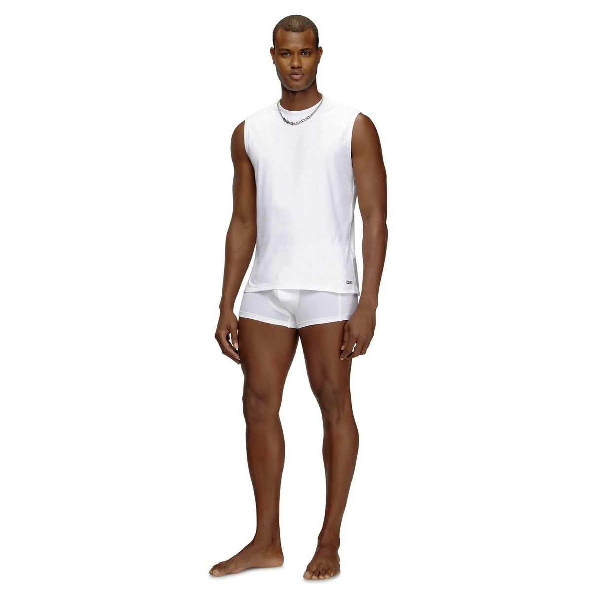 Klassisches weißes Tanktop ohne Ärmel Zweierpack