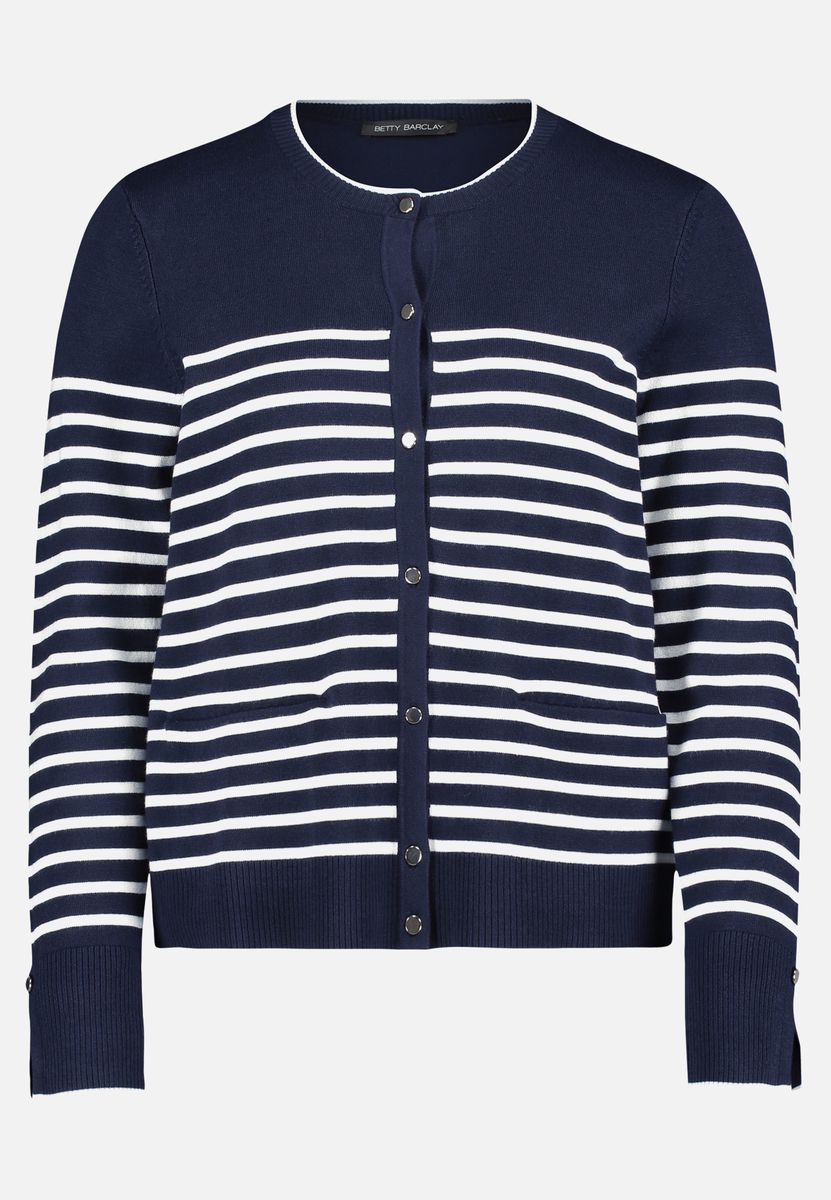 Gestreifte Strickjacke mit Knopfleiste