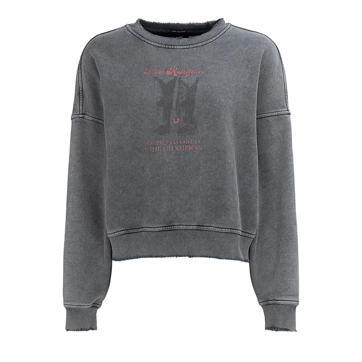 Sweatshirt mit Grafikprint und kurzem Schnitt