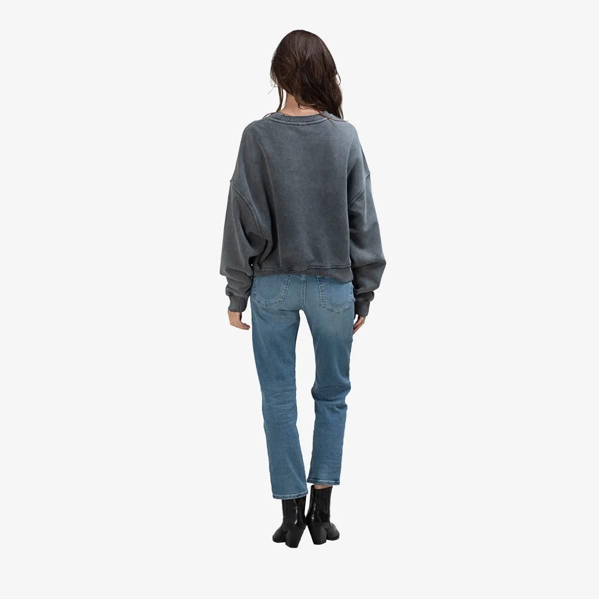 Sweatshirt mit Grafikprint und kurzem Schnitt