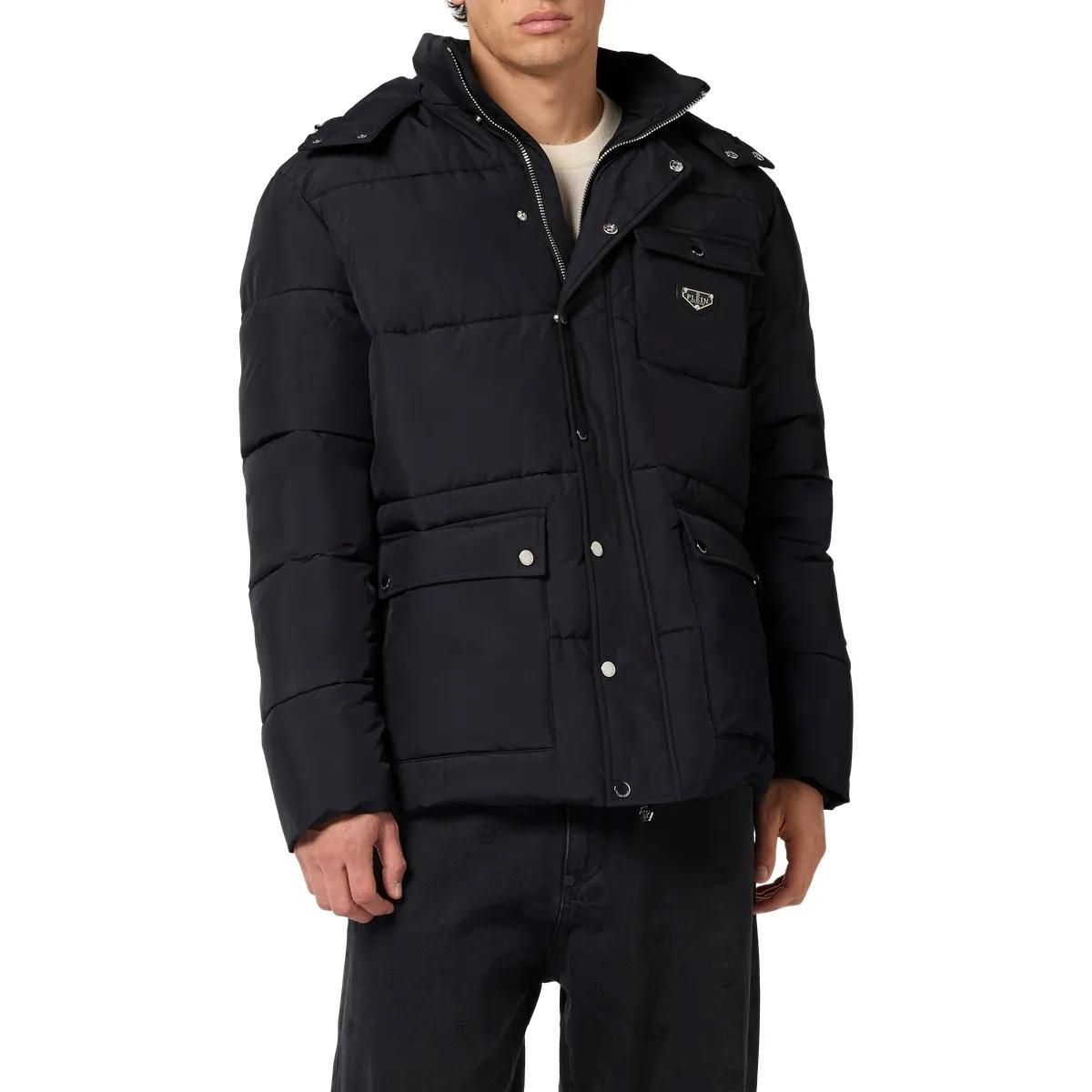 Gothic Gepolsterte Pufferjacke mit Kapuze