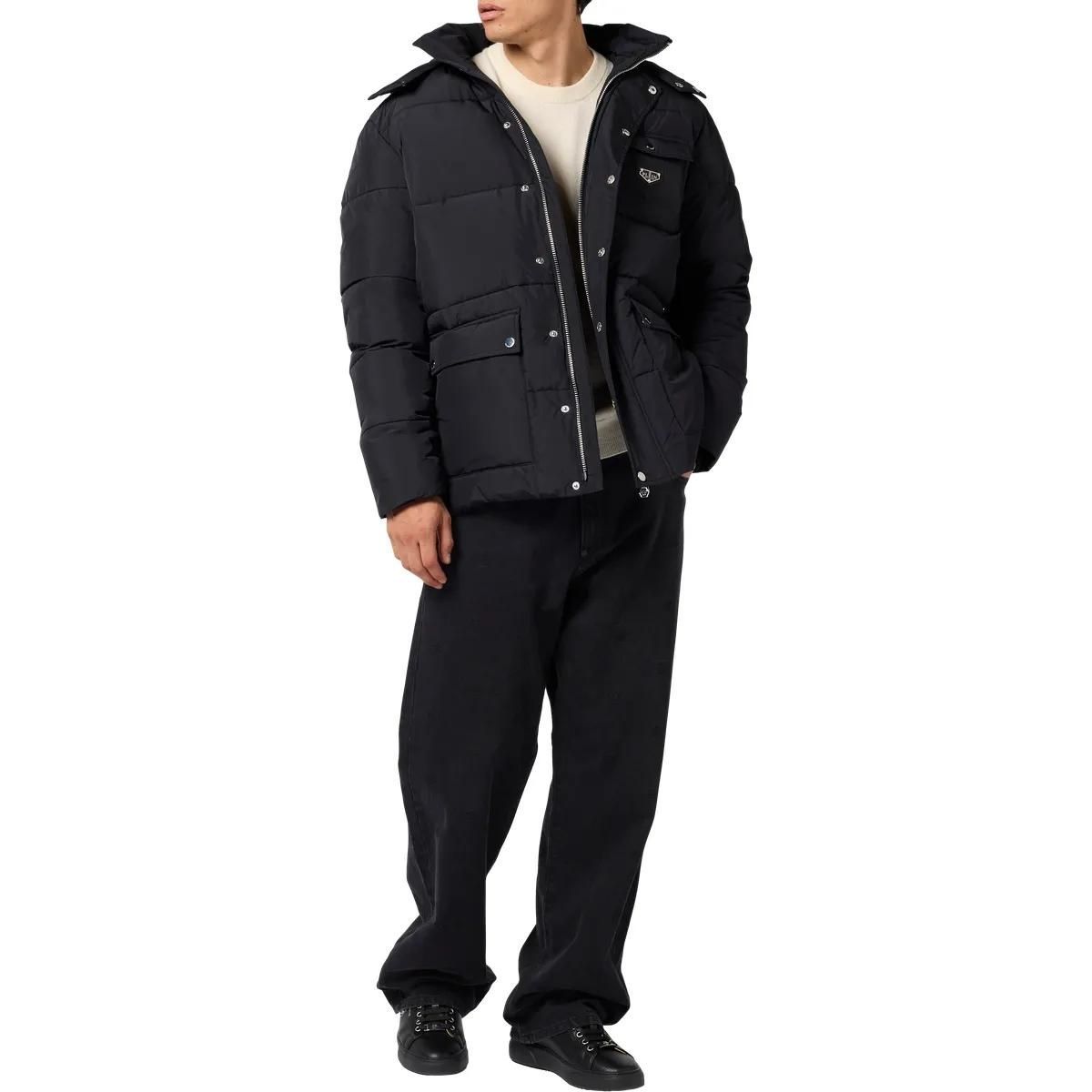 Gothic Gepolsterte Pufferjacke mit Kapuze