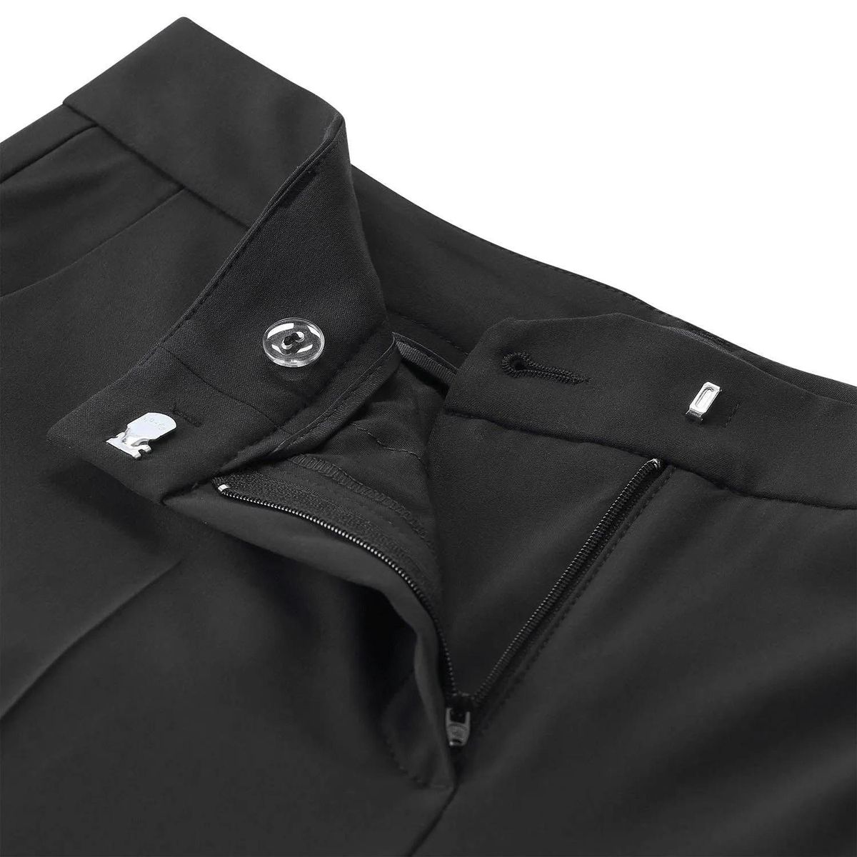 Elegante, gerade geschnittene Krepphose