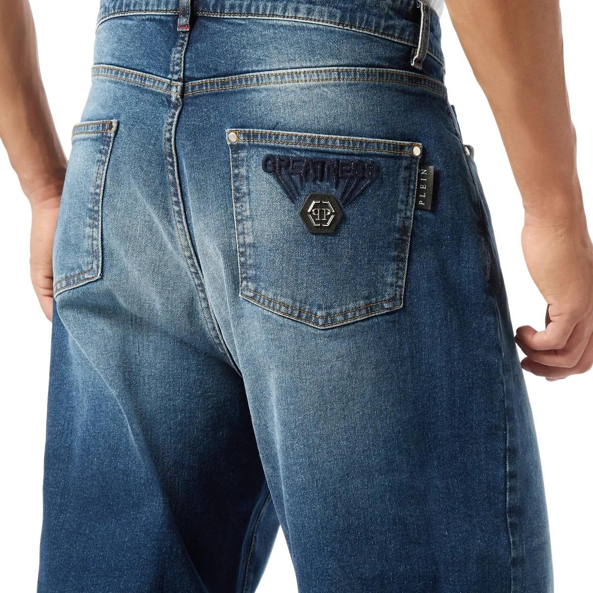 Jeans mit weitem Bein und Stone-Wash-Optik