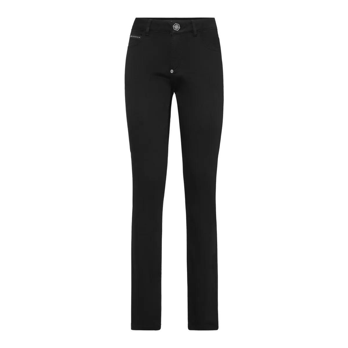 Schmal geschnittene schwarze Jeggings Fatale