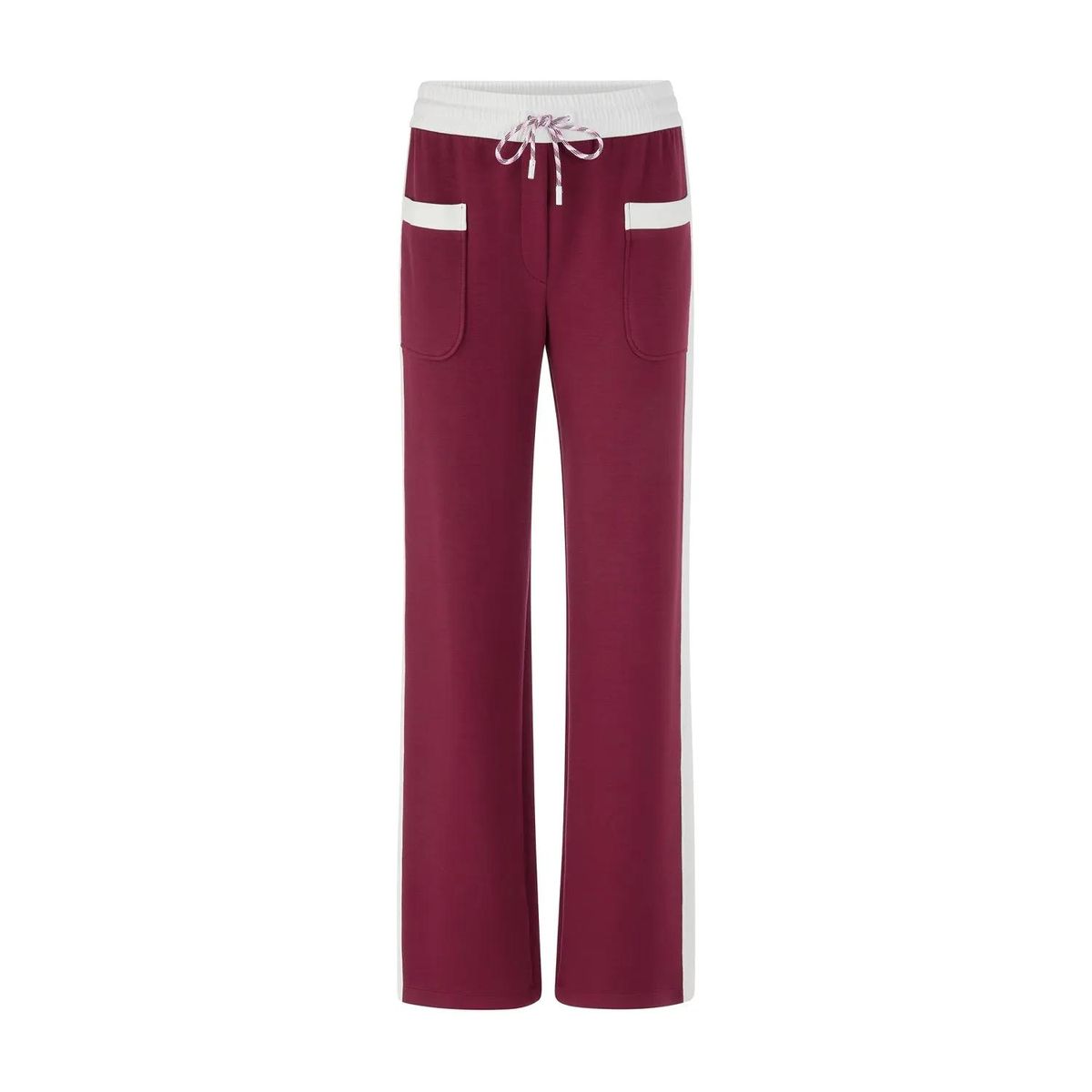 Weite Loungewear-Hose mit Kontrastbesatz
