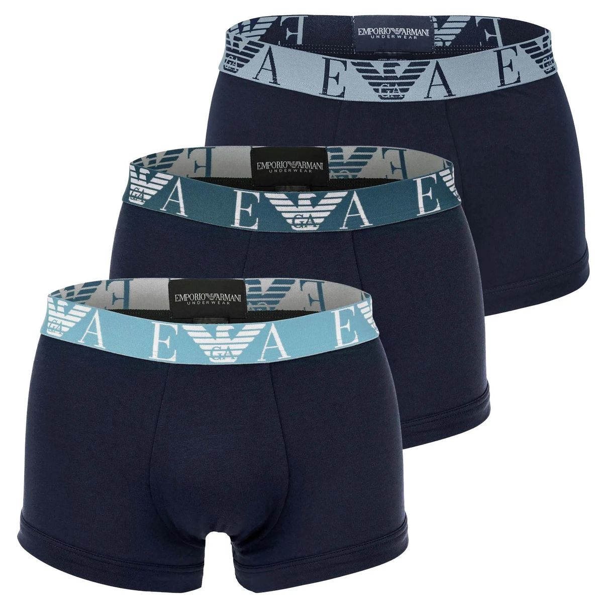 Herren einfarbige Boxershorts 3er-Pack