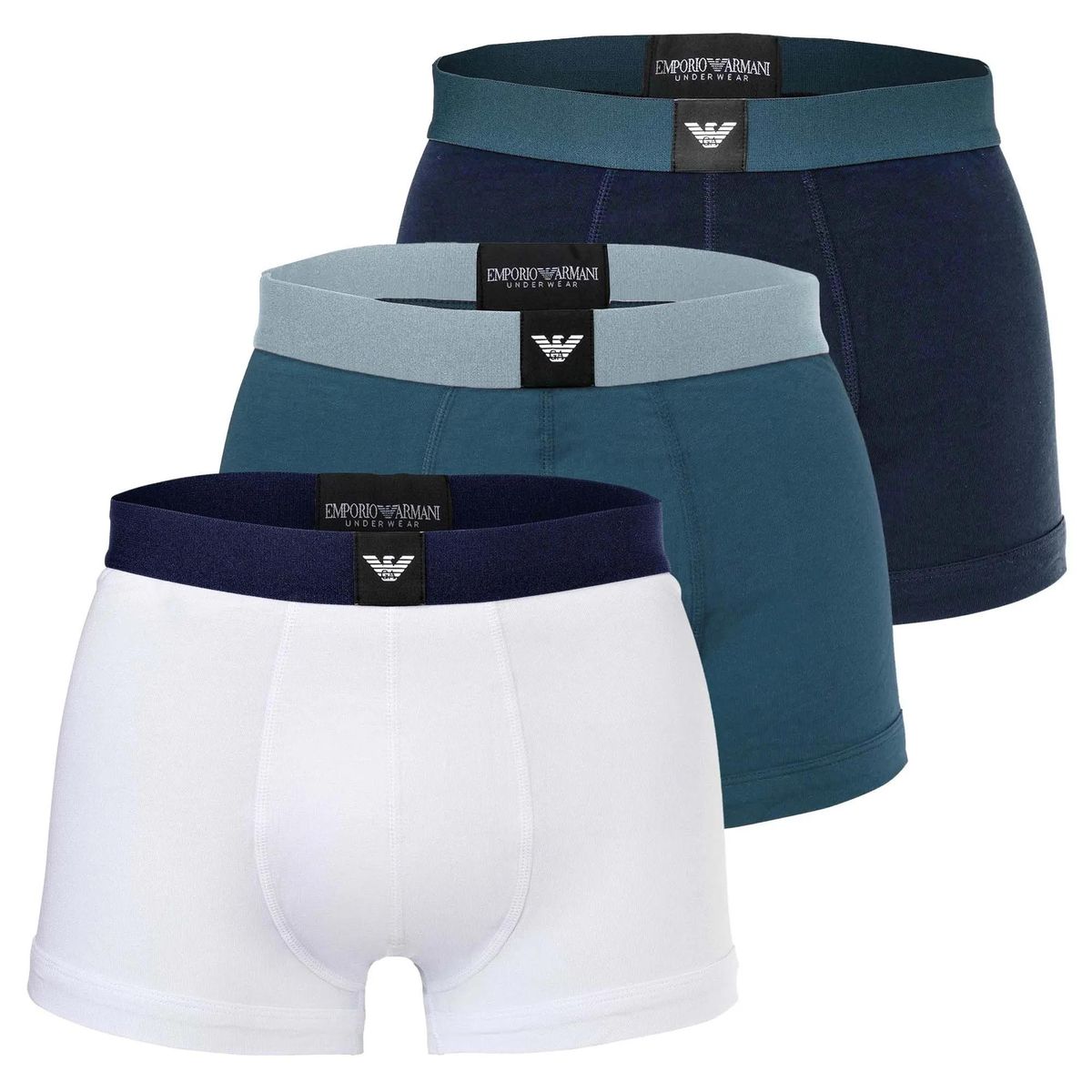 Herren einfarbige Boxershorts 3er-Pack