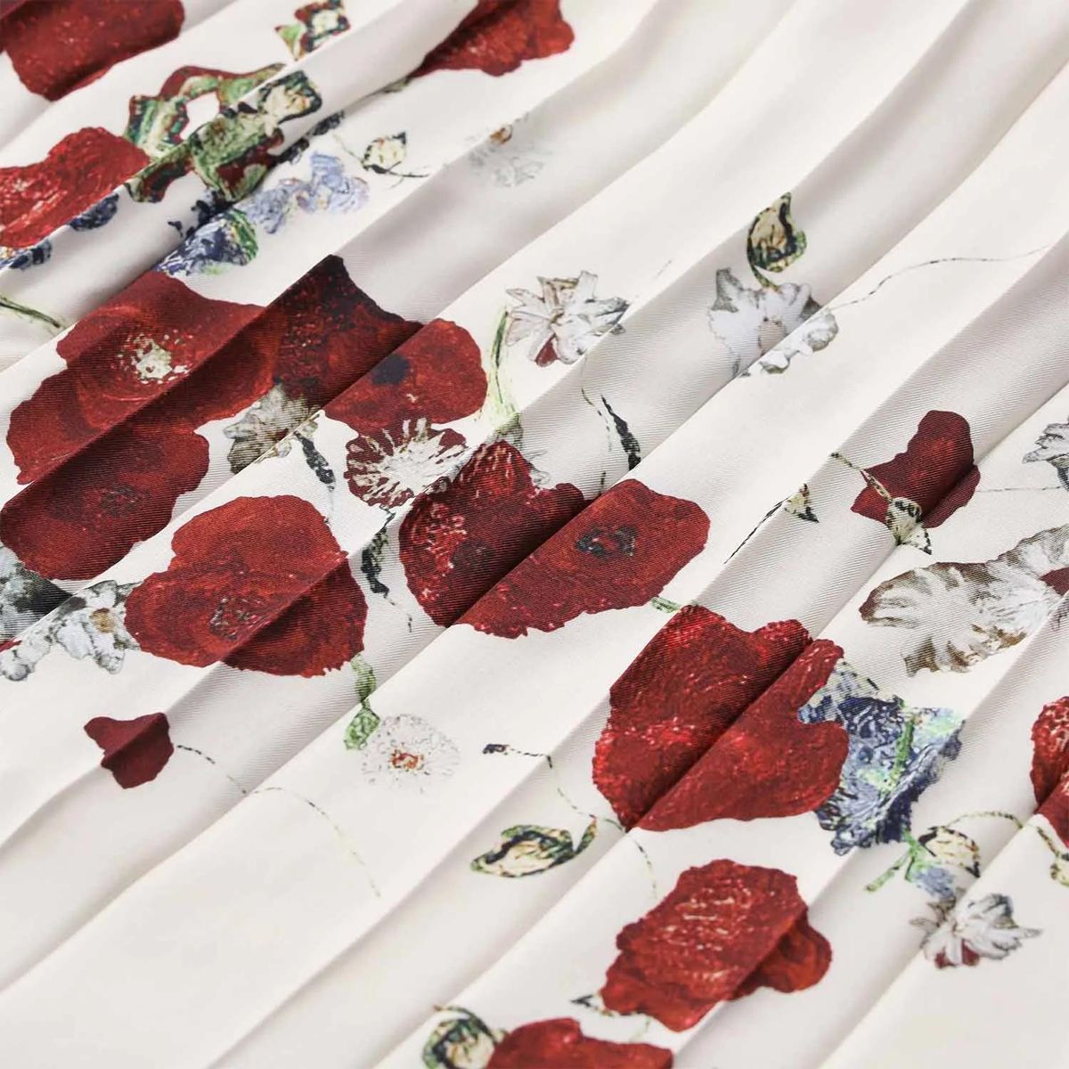 Eleganter Plissee-Midi-Rock mit Blumenmuster