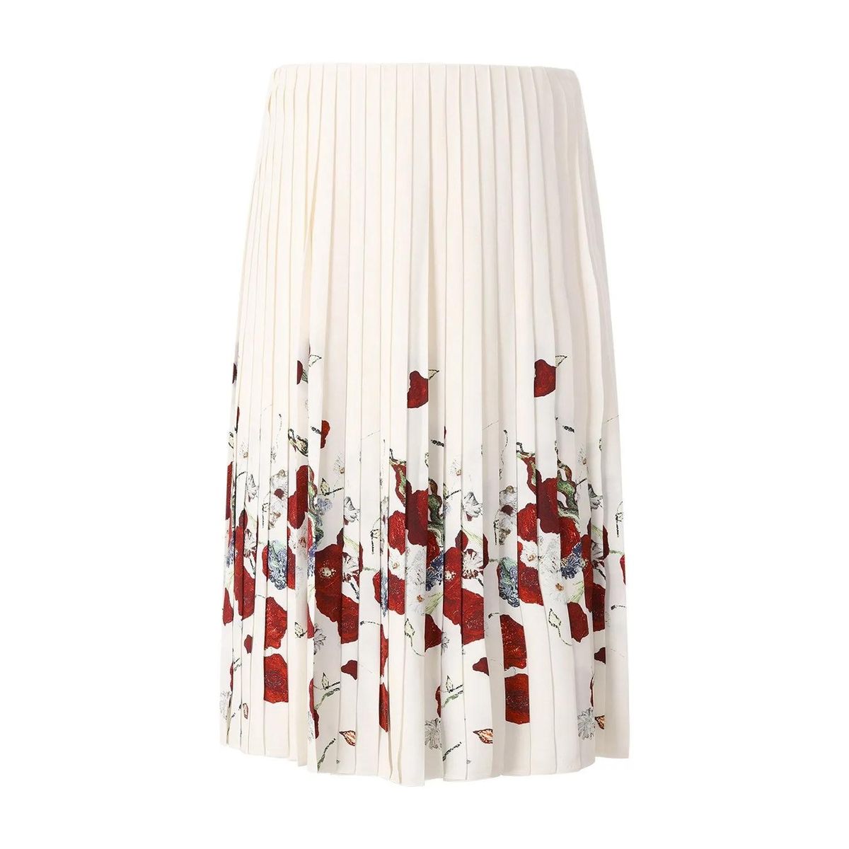 Eleganter Plissee-Midi-Rock mit Blumenmuster